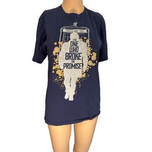 Dr Who T Shirt Mens Size Sm  Navy Short Sleeve "The One Who Broke The Promise"
